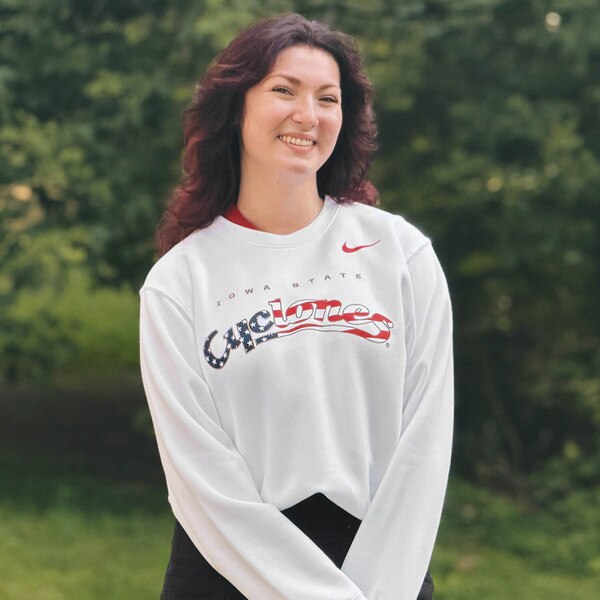 Nike Patriotic Script SU26 White Crewneck Sweatshirt